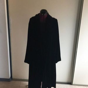 Velvet black swing opera midi coat